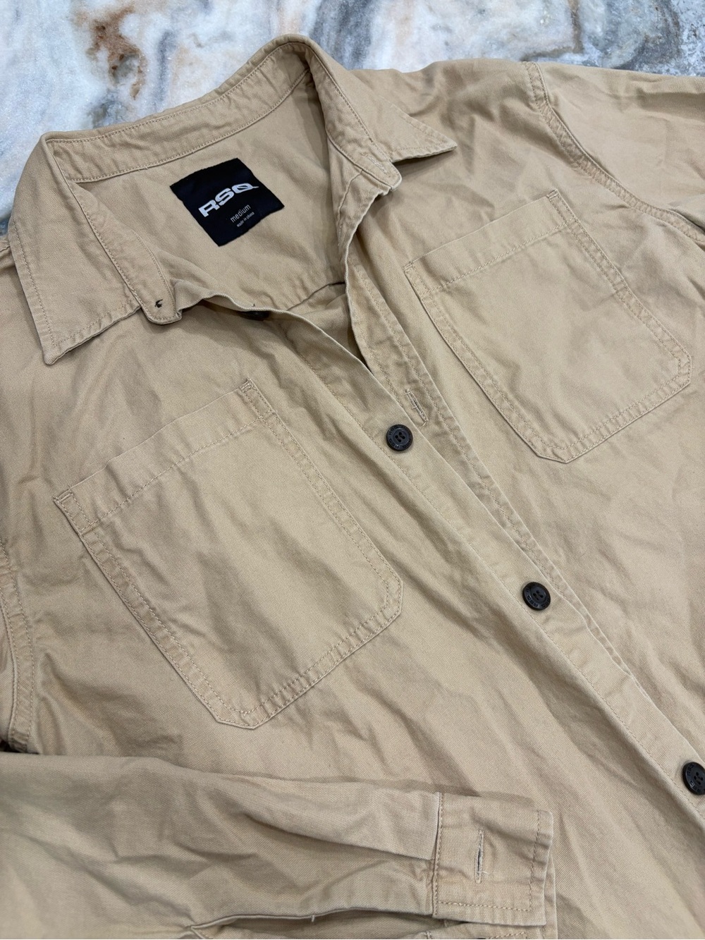 RSQ Tan Button-Up Shirt Jacket - Picture 4 of 8